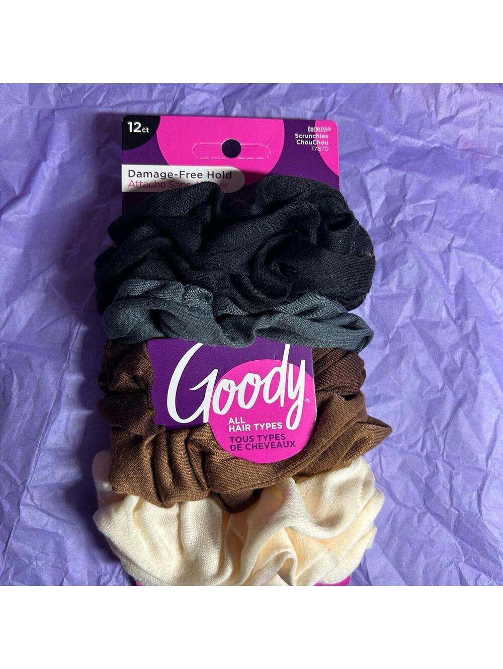 Goody Neutral Colored 12ct Damage-Free Hold Scrunchies Hair Ties